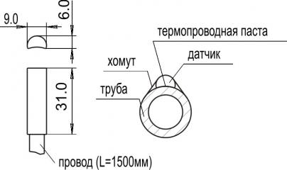 Рис.1. Чертеж датчика STw-02