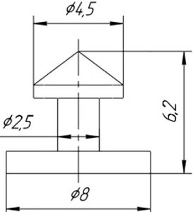 Рис.2. Габаритный чертеж кнопки К-227 