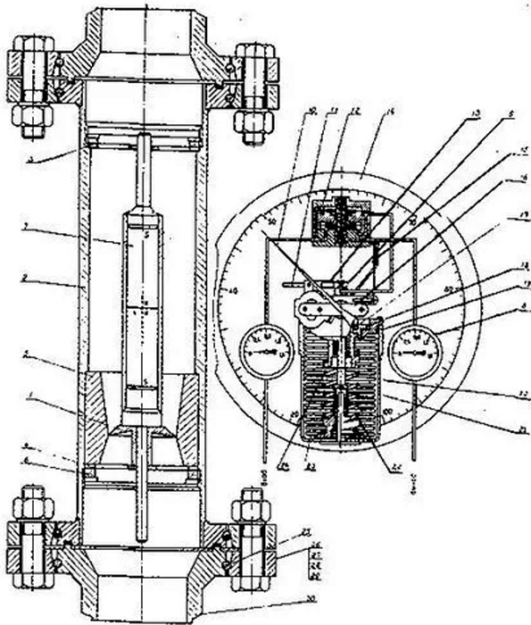 Рис.1. Чертеж ротаметра РП-1ЖУЗ