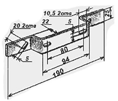 Схема габаритных размеров скобы К-130