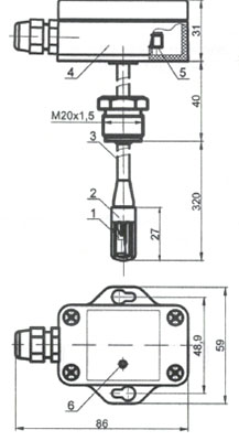 Рис.1. Схема преобразователя влажности емкостного DV-UT-08a-SHT-320-Z