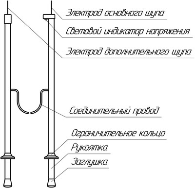 Рис.1. Схема указателя напряжения «Поиск-М»