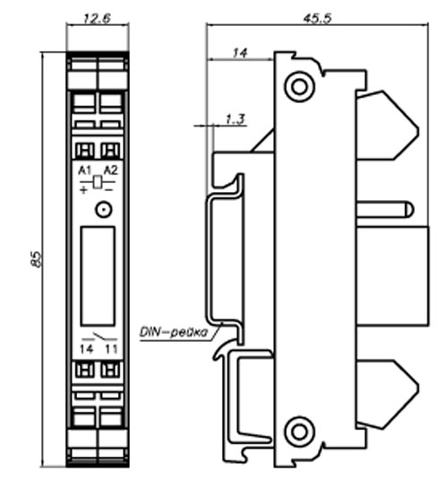 Размеры реле RM1