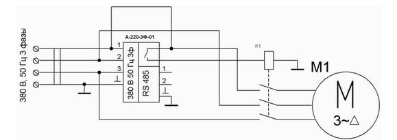 Принципиальная схема Индикатора Арктур-220-3Ф-01