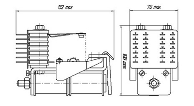 Габаритные и установочные размеры Реле НММ1